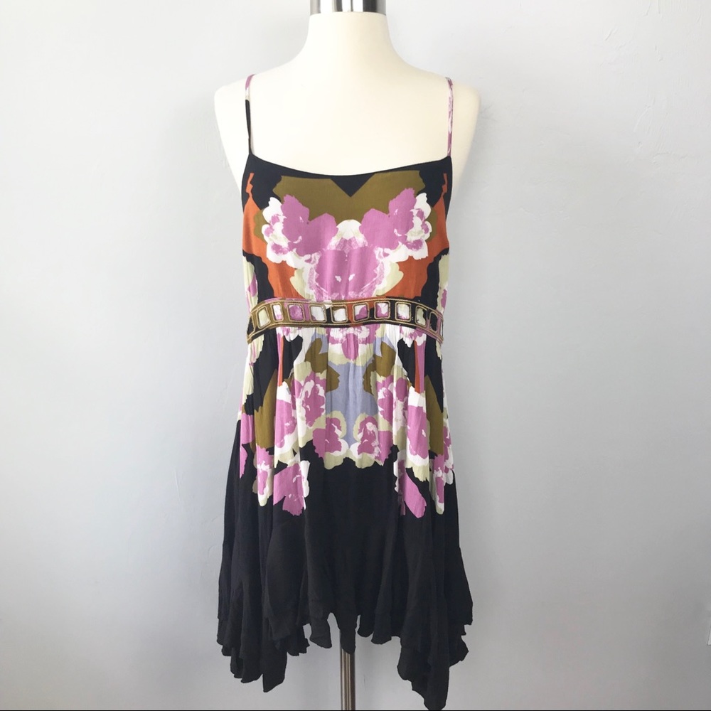 Free People Sweet Lucy Mini Dress Floral Coal NWT - Picture 3 of 8